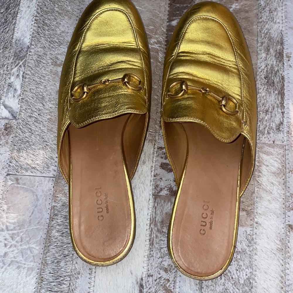Authentic Gucci Princetown horse-bit mules sz 9.5